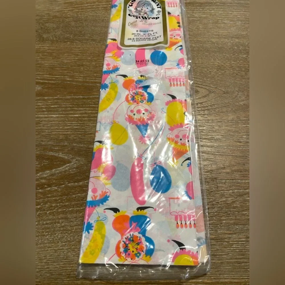 Vintage Clown Retro Pastel Novelty Gift Party Tissue Paper